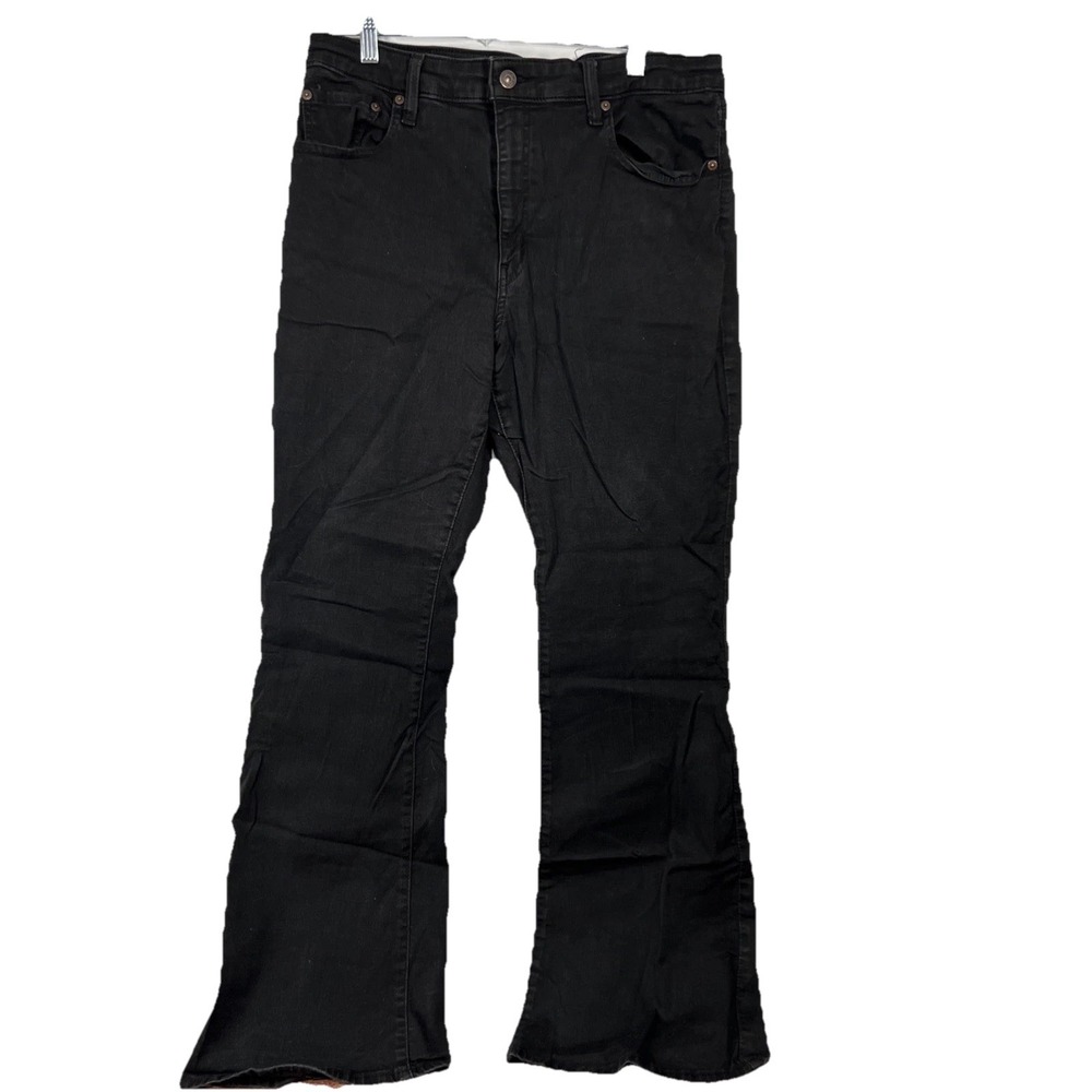 Levis Jeans Womens 34 Black 726 Flare High Rise Dark Wash Stretch Boho